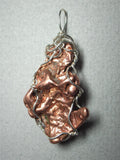 Copper Nugget Pendant Wire Wrapped .925 Sterling Silver - Jemel