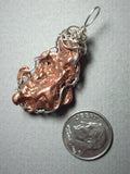 Copper Nugget Pendant Wire Wrapped .925 Sterling Silver - Jemel