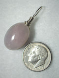 Double Cabochon Rose Quartz and Blue Lace Agate Pendant Wire Wrapped .925 Sterling Silver