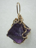Fluorite Octahedron Crystal Pendant Wire Wrapped 14/20 Gold Filled - Jemel