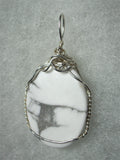 Howlite Cabochon Pendant Wire Wrapped .925 Sterling Silver