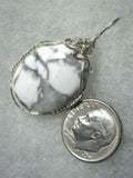 Howlite Cabochon Pendant Wire Wrapped .925 Sterling Silver