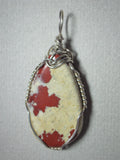 Pigeon Blood Jasper Cabochon Pendant Wire Wrapped .925 Sterling Silver