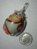 Polychrome Jasper Pendant Wire Wrapped .925 Sterling Silver