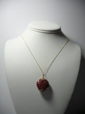 Red Jasper Heart Pendant Wire Wrapped 14/20 Gold Filled display - Jemel