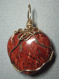 Red Jasper Heart Pendant Wire Wrapped 14/20 Gold Filled - Jemel