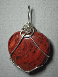 Red Jasper Heart Pendant Wire Wrapped .925 Sterling Silver