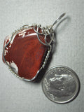 Red Patterned Jasper Pendant Wire Wrapped .925 Sterling Silver
