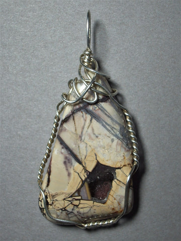 Rock Art Jasper Pendant Wire Wrapped .925 Sterling Silver - Jemel