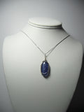 Kyanite Cabochon Pendant Wire Wrapped .925 Sterling Silver display - Jemel