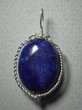 Lapis Lazuli Bead Pendant Wire Wrapped .925 Sterling Silver - Jemel