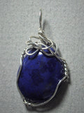 Lapis Lazuli Cabochon Pendant Wire Wrapped .925 Sterling Silver - Jemel