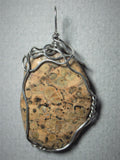 Leopardskin Jasper Stone Pendant Wire Wrapped .925 Sterling Silver - Jemel