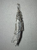 Magnesium Metal Crystal Pendant Wire Wrapped .925 Sterling Silver - Jemel