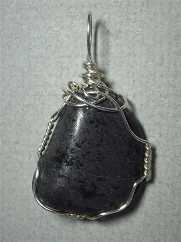 Magnetite Stone Pendant Wire Wrapped .925 Sterling Silver - Jemel