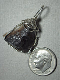 Raw Magnetite Stone Pendant Wire Wrapped .925 Sterling Silver
