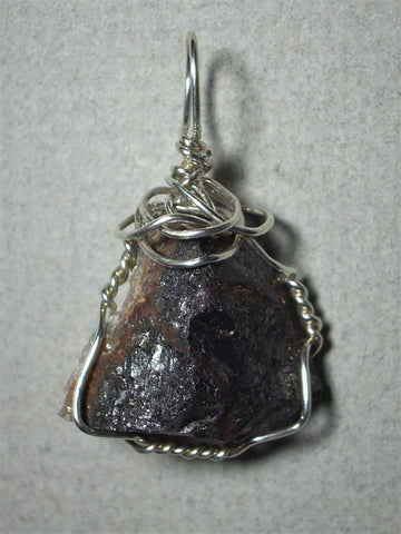 Raw Magnetite Pendant Wire Wrapped .925 Sterling Silver - Jemel
