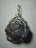 Raw Magnetite with Mica Pendant Wire Wrapped .925 Sterling Silver
