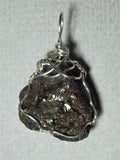 Raw Magnetite with Mica Pendant Wire Wrapped .925 Sterling Silver - Jemel