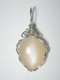Moonstone Cabochon Pendant Wire Wrapped .925 Sterling Silver - Jemel