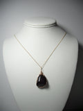 Mahogany Obsidian Pendant Wire Wrapped 14K Gold Filled display - Jemel