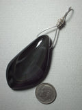 Rainbow Obsidian Bead Pendant Wire Wrapped .925 Sterling Silver
