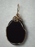 Black Onyx Cabochon Pendant Wire Wrapped 14/20 Gold Filled