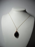 Black Onyx Cabochon Pendant Wire Wrapped 14/20 Gold Filled display - Jemel