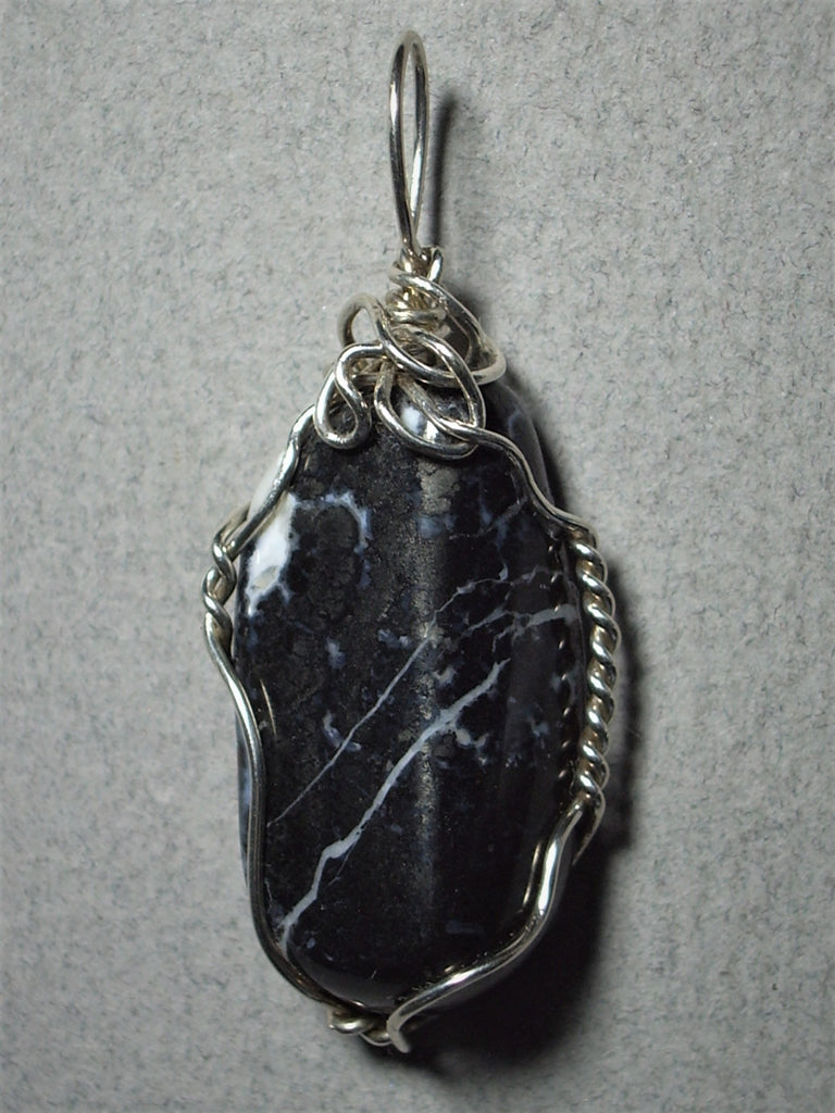 Black Onyx Pendant Wire Wrapped .925 Sterling Silver – Jemel