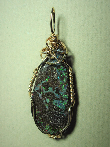 Boulder Opal Pendant Wire Wrapped 14/20 Gold Filled- Jemel