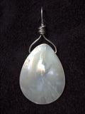 Mother of Pearl Pendant Wire Wtrapped .925 Sterling Silver - Jemel