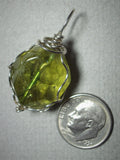 Peridot Bead Pendant Wire Wrapped .925 Sterling Silver