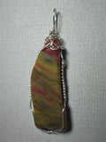 Petrified Wood Fossil Pendant Wire Wrapped .925 Sterling Silver