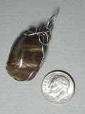 Petrified Wood Fossil Pendant Wire Wrapped .925 Sterling Silver - Jemel