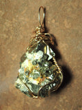 Pyrite Crystal Cluster Pendant Wire Wrapped 14/20 Gold Filled