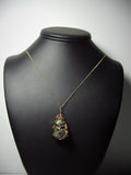 Pyrite Crystal Cluster Pendant Wire Wrapped 14/20 Gold Filled display - Jemel