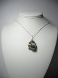 Pyrite Crystal Cluster Pendant Wire Wrapped .925 Sterling Silver display - Jemel