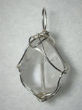 Clear Quartz Bead Pendant Wire Wrapped .925 Sterling Silver - Jemel