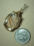 Rutilated Quartz Cabochon Pendant Wire Wrapped in 14/20 Gold Filled Round Wire - Jemel