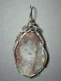 Crystalline Quartz Stone Pendant Wire Wrapped .925 Sterling Silver
