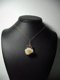 Quartz Crystal Flower on Chalcedony Rose Pendant Wire Wrapped 14/20 Gold Filled display - Jemel