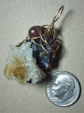 Quartz Crystal Flower on Brown Chalcedony Rose Pendant Wire Wrapped 14/20 Gold Filled