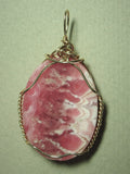 Rhodochrosite Cabochon Pendant Wire Wrapped 14/20 Gold Filled