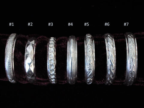 Sterling Silver .925 Vintage  Patterned Rings, Wedding Rings, Gold Rings, Seven Design Choices