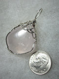 Rose Quartz Stone Pendant Wire Wrapped .925 Sterling Silver - Jemel