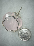 Rose Quartz Heart Pendant Wire Wrapped .925 Sterling Silver - Jemel