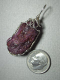 Ruby Crystal Pendant Wire Wrapped .925 Sterling Silver