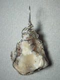 Raw Scolecite Crystal Pendant Wire Wrapped .925 Sterling Silver