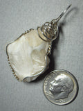 Raw Scolecite Crystal Pendant Wire Wrapped .925 Sterling Silver