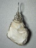 Raw Scolecite Crystal Pendant Wire Wrapped .925 Sterling Silver - Jemel